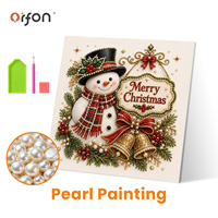 Kit de Peinture Diamant Perle en Gros d'Usine, Art Perle Bonhomme de Neige de Noël, Décoration Murale Faite Main 5D DIY, Vente en Gros, Conception Personnalisée OEM