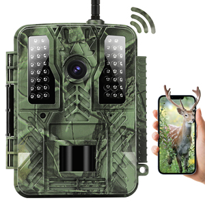 Wifi Caméra de piste de la faune Vision nocturne Caméra piège pour animaux 4K IR Caméra de chasse avec objectif grand angle IP67 étanche - Product Image 1
