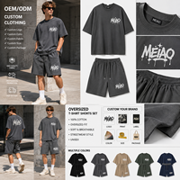 Ensemble 2 pièces T-shirt et short oversize pour homme, tenue décontractée streetwear d'été, logo personnalisé, fabricant OEM ODM
