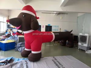 Décoration de Noël, chien dachshund gonflable géant avec un long corps, modèle gonflable pour événement de Noël - Product Image 2