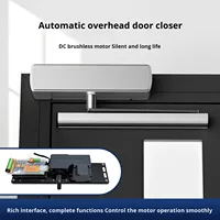 Ouvre-porte automatique Guidi à montage latéral, bras courbé à 90 degrés, moteur plat, ferme-porte électrique pour cour extérieure et espaces communautaires