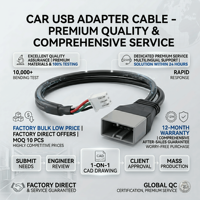 Câble adaptateur USB pour voiture, port de tableau de bord, synchronisation de données haute vitesse, faisceau de câbles de charge, accessoire de remplacement pour autoradio d'origine