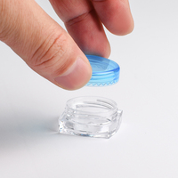 Échantillon gratuit vide contenant de crème cosmétique Pot en plastique Logo personnalisé 3g 5g Pot à paillettes de forme carrée mini Pot