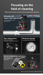 Professional High-Pressure 180 Bar Pipeline Dredging Machine New Optics Industry Gasoline Catering for Supermarket Sewer Profess - Product Image 5