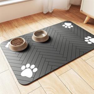 Tapis d'alimentation pour animaux de compagnie <span class=keywords><strong>en</strong></span> diatomite moderne, dessin animé, séchage rapide, rafraîchissant, absorbant, anti-éclaboussures, pour chats et chiens - Product Image 1