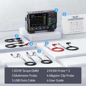 Multímetro Digital 3 en 1 FNIRSI 2D15P, Osciloscopio, Generador de Señales, 2 Canales, 100MHz, 20000 Cuentas, Rango Automático, Voltaje/Corriente - Product Image 1
