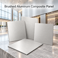 Panneau composite en aluminium brossé 3 mm 1220x2440 mm en argent pour revêtement de comptoir de vente au détail