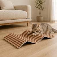 Griffoir vertical modulaire pour chat, luxueux, durable, remplaçable et écologique, design ondulé ; fabriqué en liège recyclé