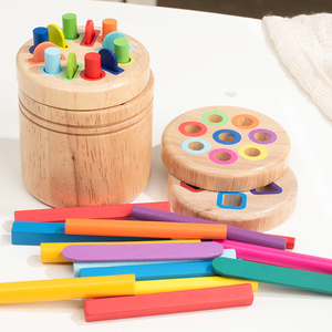 <span class=keywords><strong>Giocattolo</strong></span> Educativo in Legno Montessori CE CPC 3 in <span class=keywords><strong>1</strong></span> per Bambini, con Bastoncini Colorati e Forme per Ordinare e Classificare - Product Image 5