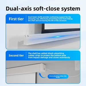 Pantalla de Proyección Eléctrica de Aleación de Aluminio 16:9, Pantalla de Proyección Motorizada Blanca Mate con Control Remoto, Película Electrónica - Product Image 2