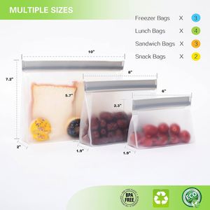 Free Kitchen Reusable Food Grade Platinum Silicone Freezer Fruit Snack Storage Leakproof Collapsible Large Capacity <b>Zip</b> <b>Lock</b> <b>Bag</b> - Product Image 2