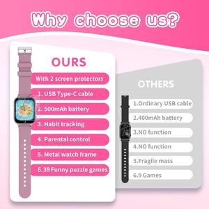 <span class=keywords><strong>Montre</strong></span> connectée pour filles, cadeau pour les 5-12 ans, 39 jeux, écran tactile HD 1,54 pouces, caméra vidéo, lecteur de musique, podomètre, lampe de poche, jouet éducatif - Product Image 6