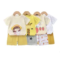 Hangzhou Poly 100% coton 2 pièces, ensembles de vêtements pour bébé enfants, ensembles de vêtements à manches courtes en coton pour filles