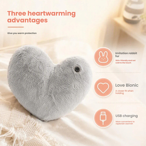 Almohada Eléctrica USB con Forma de Corazón, Cojín Calefactor de Felpa, Almohada Cálida de Invierno, Regalo de San Valentín, Personalizable OEM - Product Image 2