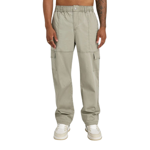Pantalon cargo décontracté pour homme 100 % coton, coupe droite ample, multi-poches, style streetwear jeune, fermeture Velcro - Product Image 1