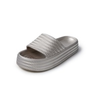 Sandalias de Mujer con Punta Abierta, Suela Gruesa, para Playa y Ducha, Antideslizantes, Impermeables, a la Moda, de EVA Reciclable, para Primavera