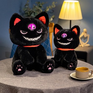 Vente chaude en peluche chat pirate Animal en peluche <span class=keywords><strong>humour</strong></span> noir décoration de la maison Halloween cadeau doux foncé pirate chat poupée - Product Image 3
