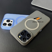 Coque magnétique ondulée colorée avec chargement sans fil pour iPhone 16 ProMax 15 14 13 12, transparente, anti-rayures, en PC rigide