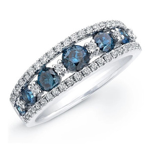 Anello Traforato Blu Reale per Donne, Elegante Accessorio di Moda per Feste - Product Image 1