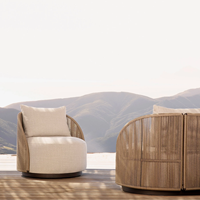 Canapé rotatif de loisirs en aluminium tissé en corde pour terrasse mobilier d'extérieur chaise pivotante pour balcon