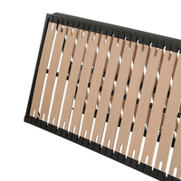 Cadre de lit pliant en métal et bois à lattes plates pour chambre à coucher