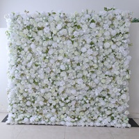 Mur de fleurs artificielles 5D blanc de style moderne et épuré pour extérieur, toile de fond de mariage, décoration professionnelle pour événements et fêtes, entrée d'allée