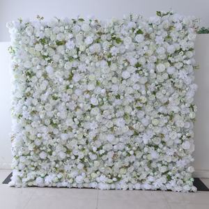 Mur de fleurs artificielles 5D blanc de style moderne et simple pour extérieur, toile de fond de <span class=keywords><strong>mariage</strong></span>, décoration professionnelle pour événements et fêtes - Product Image 2