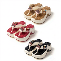 Ladies Summer Lightweight Flip Flops Anti-Slip Comfort Thick Sole Shoes Semelle résistante Rembourrage pour l'extérieur Printemps Automne