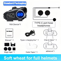 Casque de moto Y6X avec écouteurs 5.1, étanche IPX6, interphone pour motard, partage de musique sur 1000 mètres