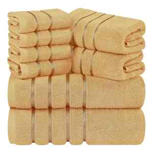 Super Absorbent 8-Piece Eco-Friendly Lightweight Woven Cotton <b>Terry</b> Solid Color Bath <b>Towel</b> Set Quick Dry Hotel Spa Custom Logo - Product Image 5