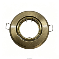 Braket Rumah Lampu Bulat Besi, Bingkai Downlight Tersembunyi, Dapat Disesuaikan Kemiringannya untuk Lampu Sorot GU10 MR16, Fitting Multi Lampu