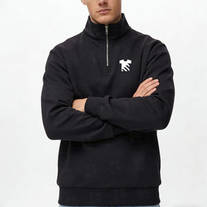 เสื้อสเวตเชิ้ตผ้าฟลีซเนื้อนุ่ม 400 กรัม พิมพ์ลายกลิตเตอร์สไตล์เบสิคสำหรับฤดูใบไม้ร่วง ทรงปกติสำหรับผู้ชาย เหมาะสำหรับเล่นกอล์ฟ แบบซิป ¼ - Product Image 4