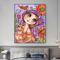 Peinture Diamant 5D DIY Complète : Fille Mignonne de Dessin Animé, Broderie Diamant, Point de Croix, Mosaïque Artistique, Décoration Maison, Artisanat