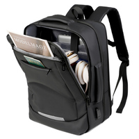 Mochila de Color Sólido Simple y Moderna, Expandible, Personalizable, de Gran Capacidad, para Computadora, para Viajes Cortos
