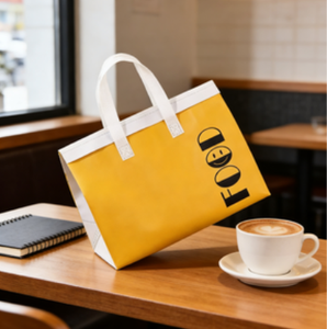 Bolsa Térmica Ecológica de Papel Kraft No Tejido con Asa de Parche, Impresión de Logotipo, Tamaños Personalizados para Llevar Té con Leche y Comida - Product Image 2