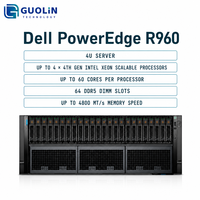 Serveur informatique AI 4U en rack, supportant jusqu'à 4 GPU double largeur PCIe 5.0, serveur Dell PowerEdge R960