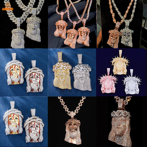 Testeur de diamant personnalisé bijoux de luxe 3D personnalisé argent 925 or blanc glacé VVS Moissanite Jésus pendentif - Product Image 6