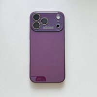 Coque de téléphone en verre effet peau bleue avec grande ouverture pour appareil photo pour iPhone 18 Pro Max