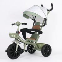 Tricycle et poussette 3-en-1 en plastique pour enfants, style musical, pour garçons et tout-petits, produit de soin pour bébés