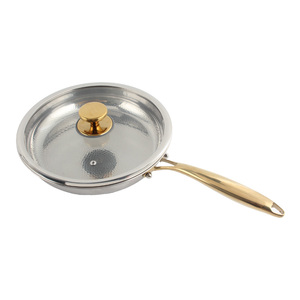 Dishwasher Safe Glass <b>Lid</b> Gold Handle Induction Compatible Modern Design Titanium <b>Frying</b> <b>Pan</b> - Product Image 5