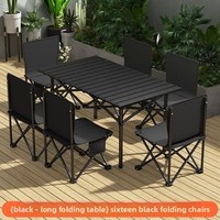 Ensemble table et chaises pliantes carrées en métal, style loisirs et détente, pour camping et barbecue en extérieur, vente en gros