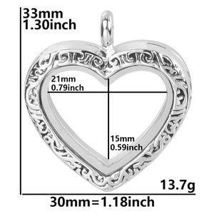 Từ opentable hình trái tim thủy tinh nổi sống Bộ nhớ mề đay quyến rũ cho vòng cổ DIY ảnh hộp quyến rũ - Product Image 5