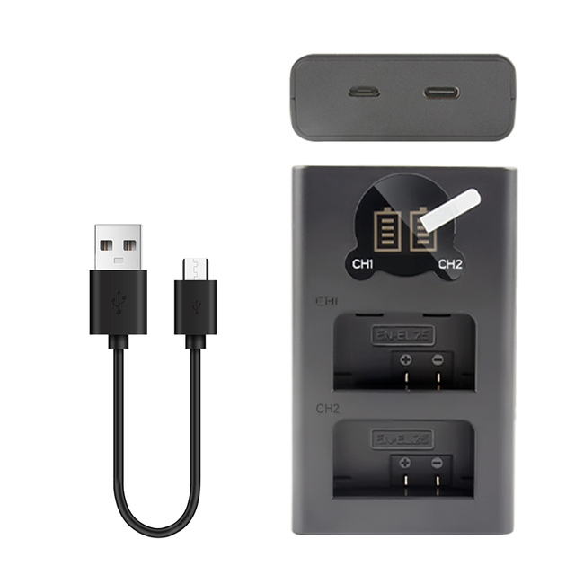 Smart LCD Display Portable EN-EL25 Battery Dual USB Charger for Nikon D4 D4S D5 D6 Z50 II Cameras