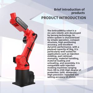Robot industriel articulé BORUNTE à bas prix, capacité de charge de 5 kg, modèle BRTIRUS0805A, moteur PLC, IP54, soudage, palettisation, CNC - Product Image 2