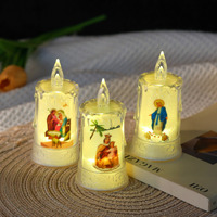 Bougie électronique de simulation LED cristal RAMADAN Mubarak musulman Islam jésus vierge marie LED bougies pilier sans flamme