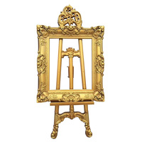 Présentoir de mariage GreenLife ER021, chevalet trépied pliant carré en fer et plastique, 160 cm, Or/Argent, durable, design moderne, pour signalétique, vente en gros