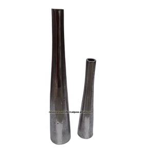 Florero de piso decorativo de aluminio grande con textura martillada para la decoración del restaurante del hotel del hogar - Product Image 1