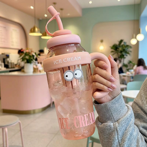 Large Size 1200ml Durable Lightweight Eco-Friendly Plastic <b>Water</b> <b>Bottle</b> Leak Proof Straw Cute Portable <b>Kids</b> Drink Cup Sports - Product Image 6