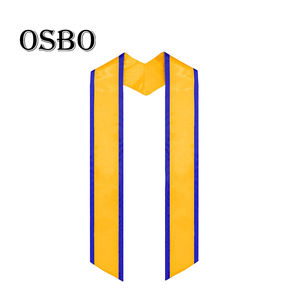 Estola blanca lisa de gran cantidad barata y vendedora en caliente 2023 con faja de graduación de adorno dorado 72" - Product Image 5