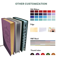 Bible personnalisée de luxe en cuir PU gaufré violet, grand format, impression en gros, OEM, pour église, avec impression dorée